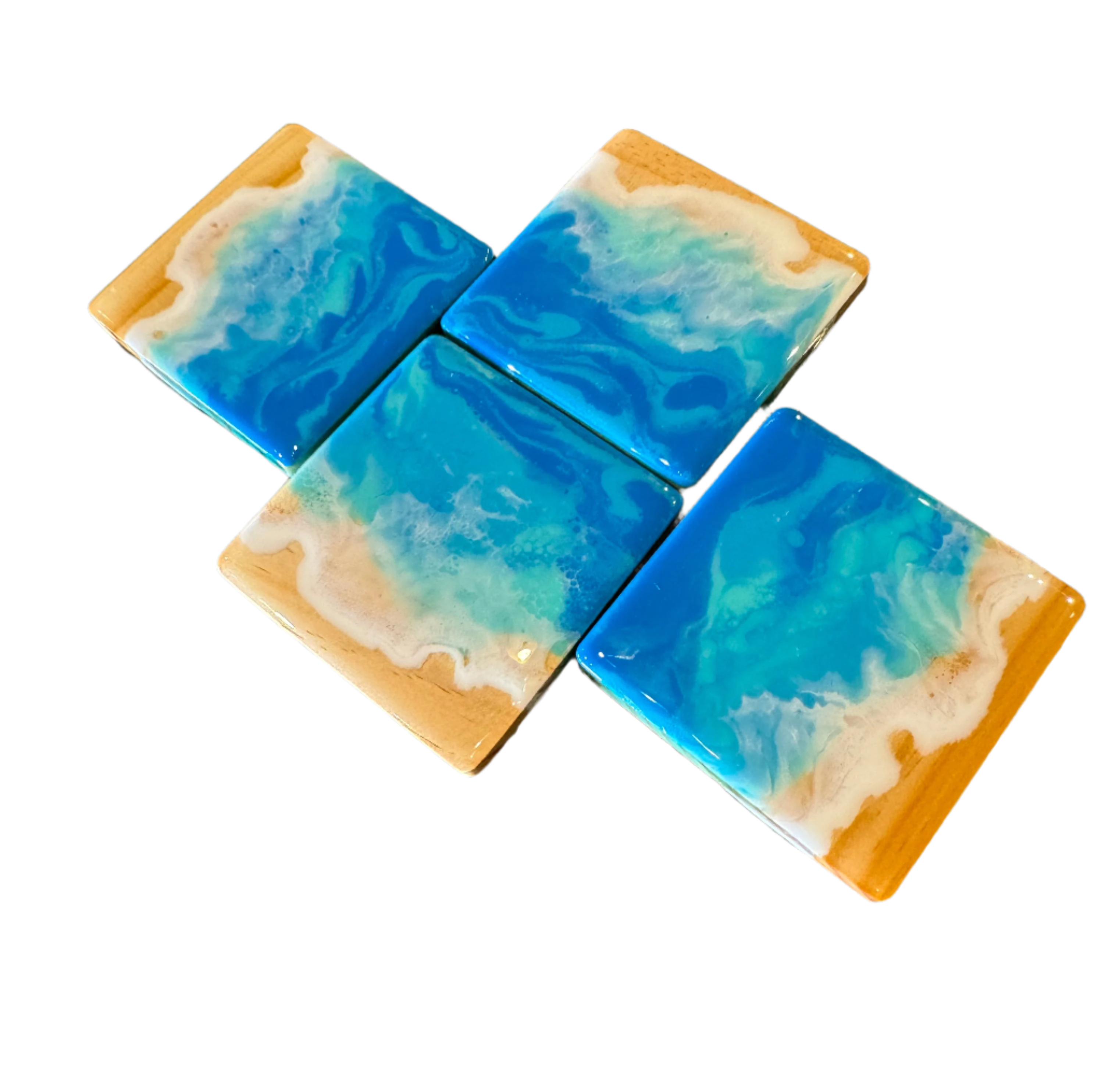 Set of 4 resin coasters