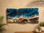 Load image into Gallery viewer, Original Resin Wave Art 24”x48”-Coastal Ocean Wall Art
