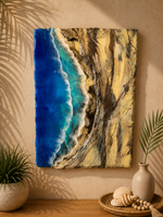 Load image into Gallery viewer, Cliff Side Seascape, Statement Piece 36”x48” Ocean Art
