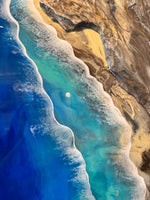 Load image into Gallery viewer, Cliff Side Seascape, Statement Piece 36”x48” Ocean Art
