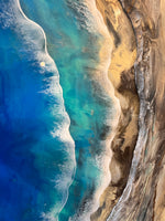 Load image into Gallery viewer, Cliff Side Seascape, Statement Piece 36”x48” Ocean Art
