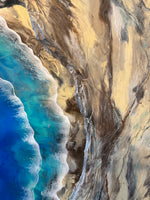 Load image into Gallery viewer, Cliff Side Seascape, Statement Piece 36”x48” Ocean Art

