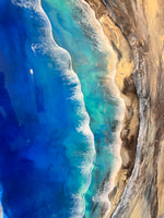 Load image into Gallery viewer, Cliff Side Seascape, Statement Piece 36”x48” Ocean Art
