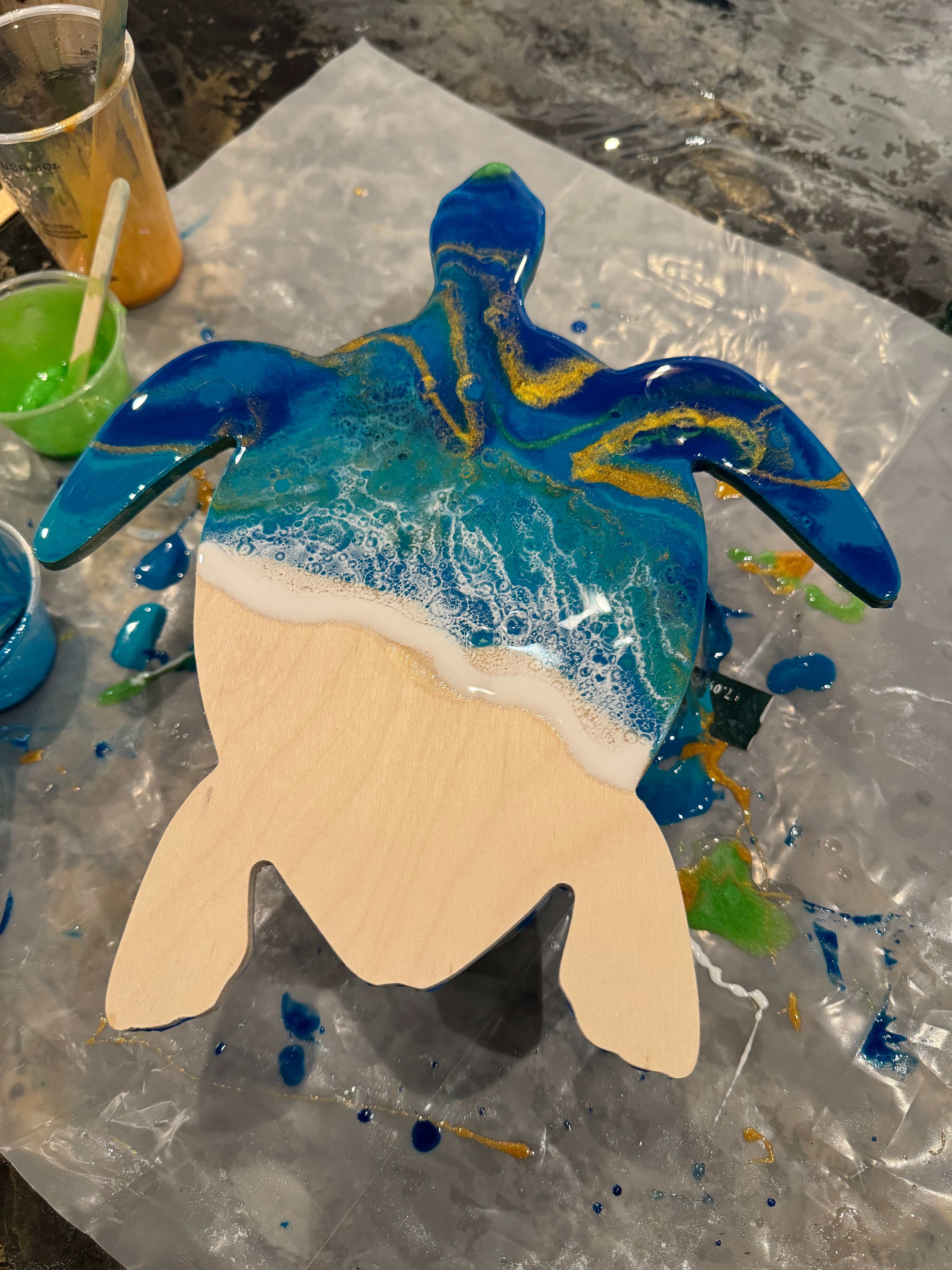 Sunday 1/5/25 4pm Resin Class - Turtle Wall Art