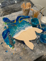 Load image into Gallery viewer, Tuesday 8/11/26 6pm Resin Class - Turtle Wall Art
