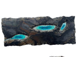 Load image into Gallery viewer, Resin art-bright blue lakes in dark stone
