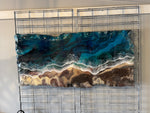 Load image into Gallery viewer, Original Resin Wave Art 24”x48”-Coastal Ocean Wall Art
