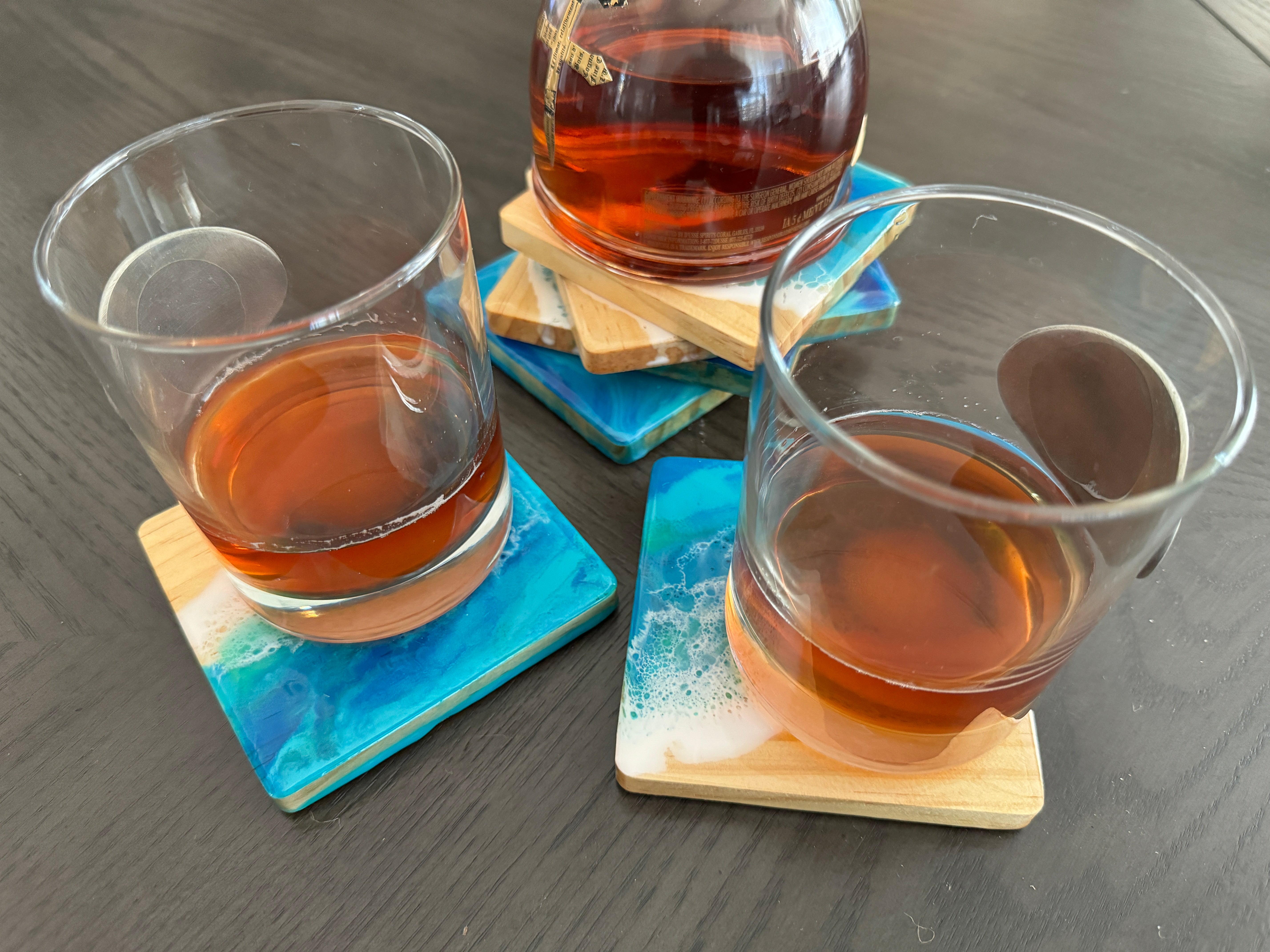 Beach Waves Resin Coaster - set of 4